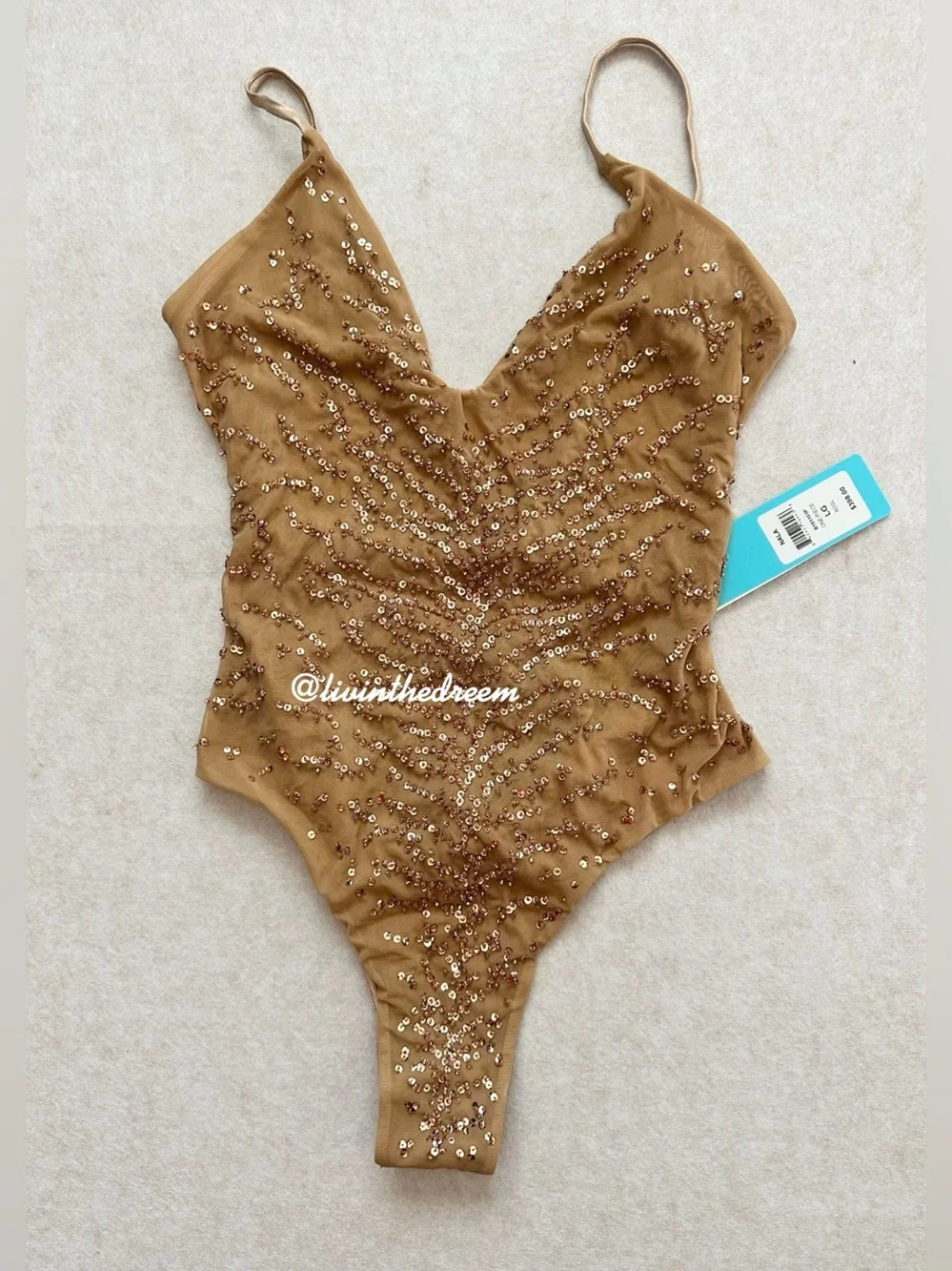 Beach Bunny Rose Gold Nala One Piece SZ L